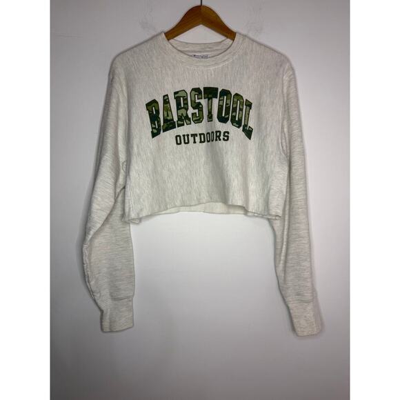Champion Tops - Barstool Sports Women's Champion Cropped Crewneck Size Small